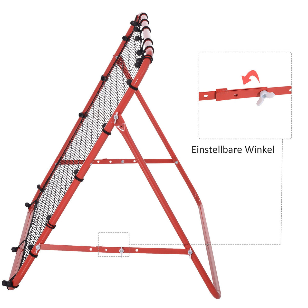 Rebounder Football Rebound Wall Goal Net For Football Adjustable Angle Red + Black 96 X 80 X 96 Cm