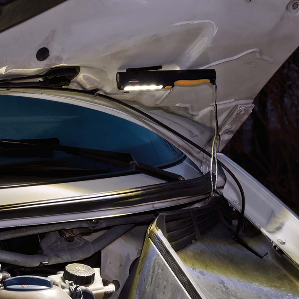 Rechargeable LED clip light / handy LED penlight with 200+150lm (battery-powered work light, inspection light incl. rotating clip with magnet)