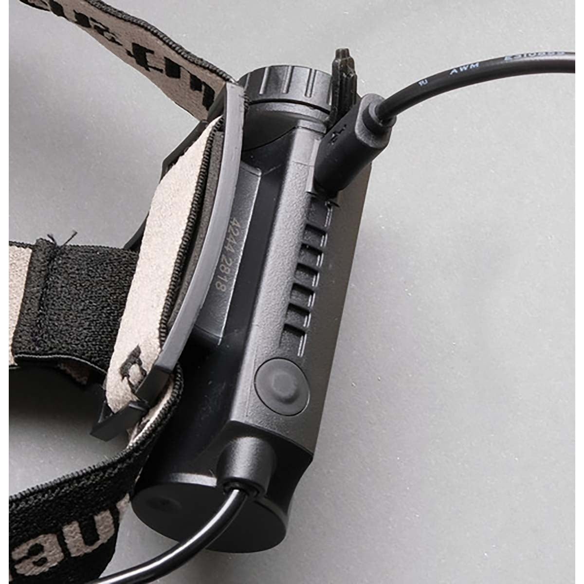 Rechargeable LED spotlight LuxPremium / headlamp LED with replaceable battery and red light (IP44, up to 30 hours of light time, 100 m light range, incl. USB cable)