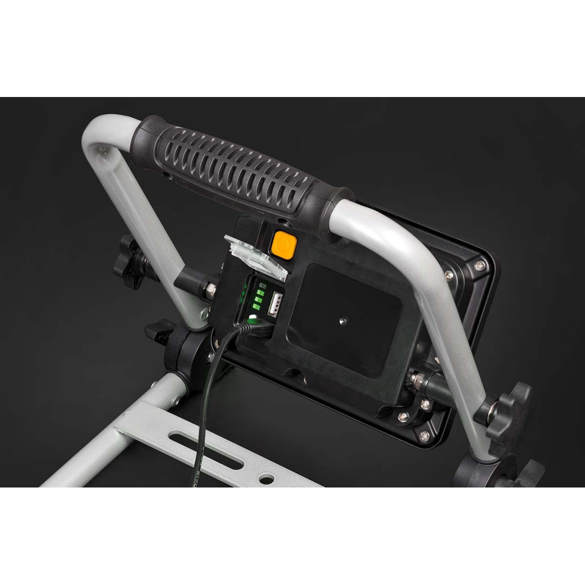 Rechargeable LED work light EL 2000 MA 20W for indoor and outdoor IP54 (workplace lighting 2150lm with 2 switching levels and power bank function, up to 6h light duration, with low battery warning, space-saving due to foldable frame)