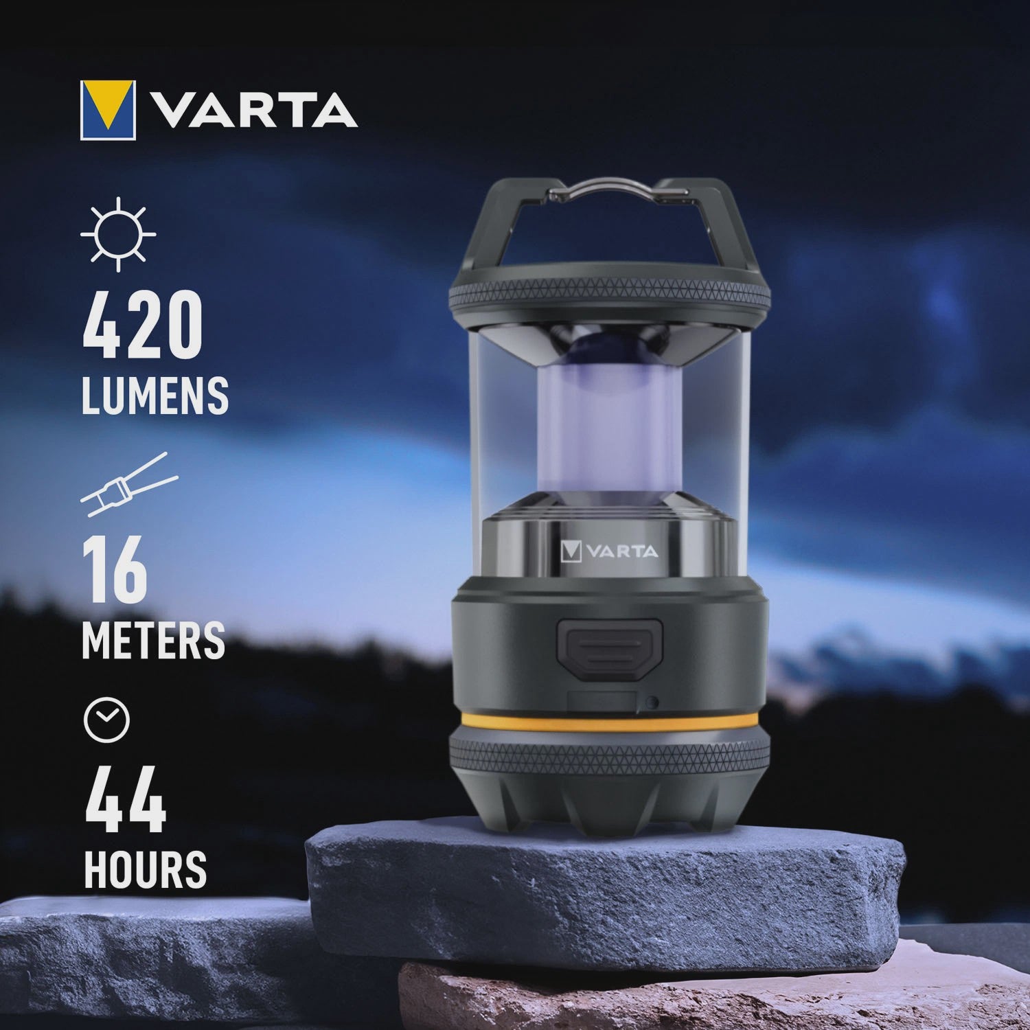Rechargeable Outdoor Lantern with USB-C, 3 Light Modes