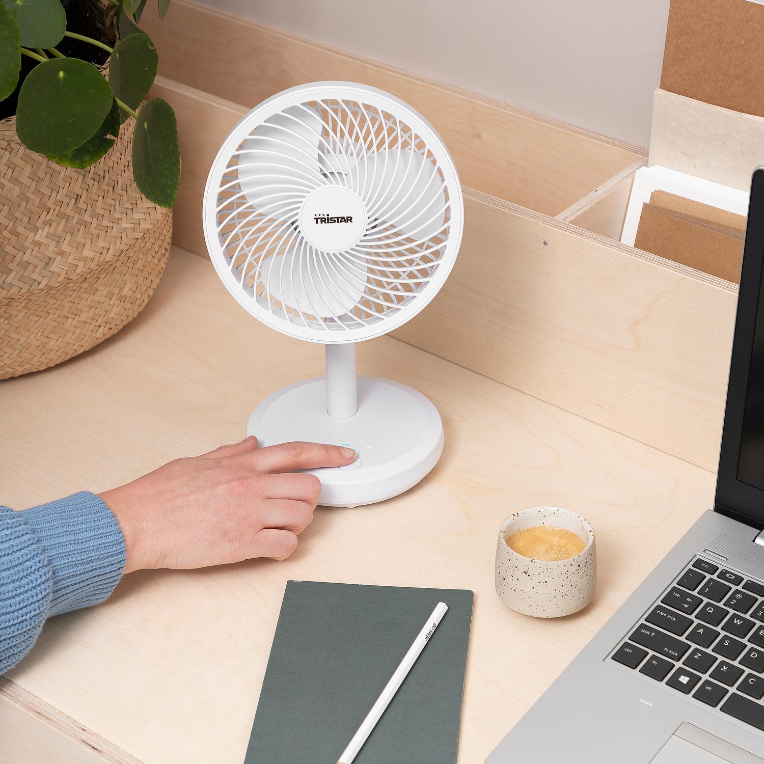 Rechargeable Table Fan White