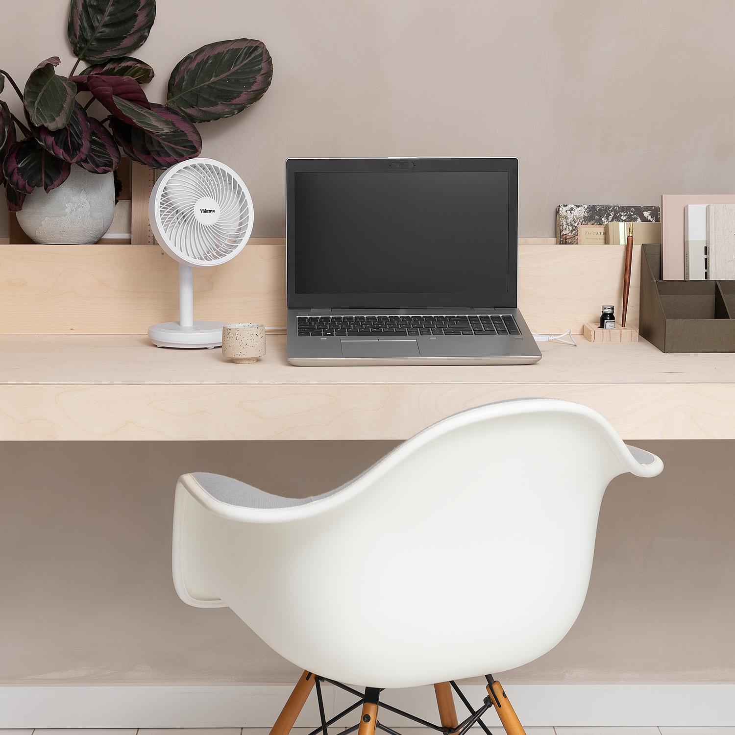 Rechargeable Table Fan White