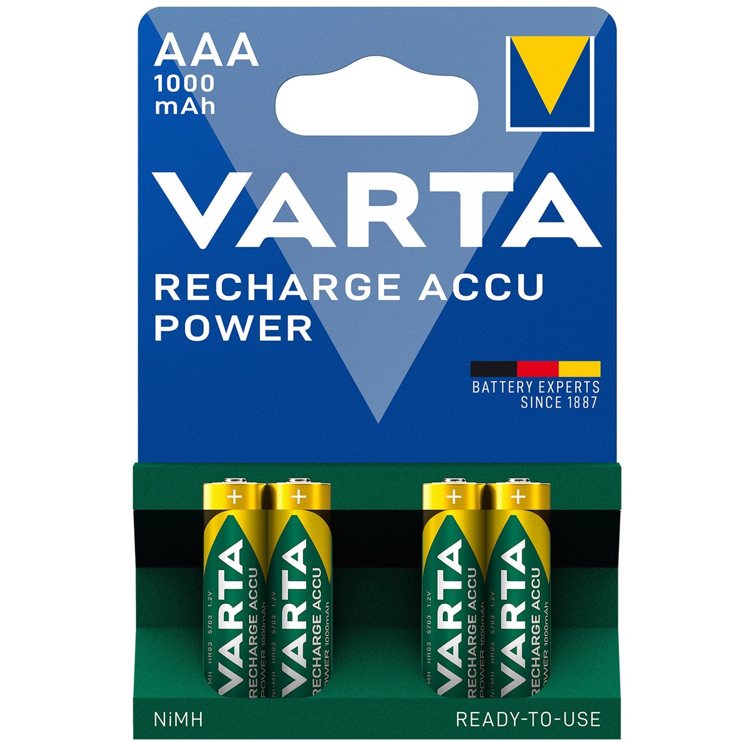 Rechargeable battery AAA 1000 mAh 4-pack