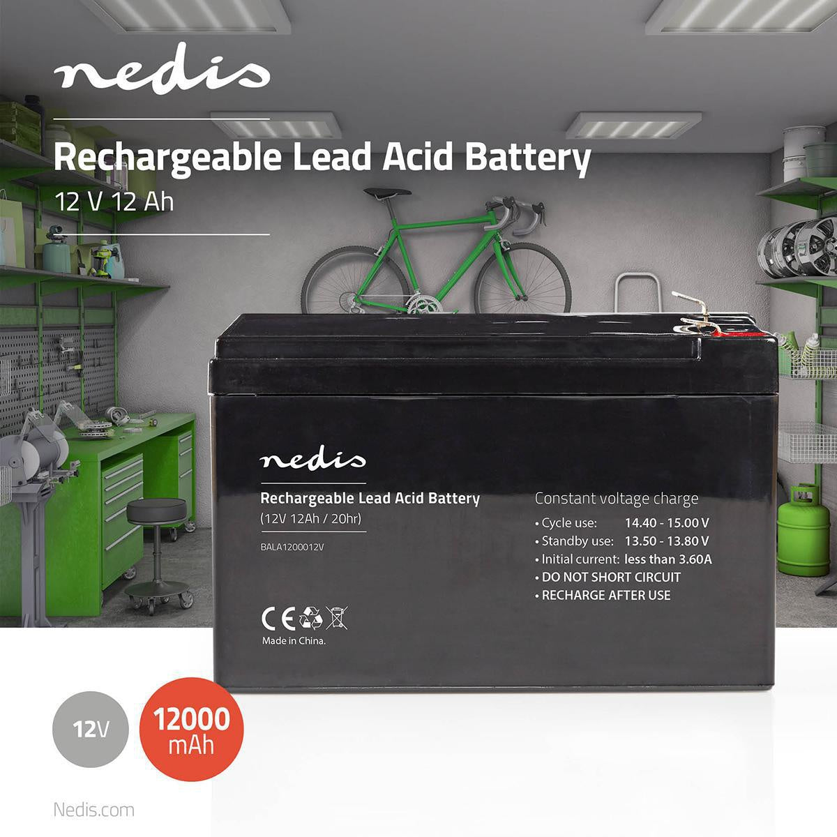 Rechargeable lead acid battery | Lead-acid | Rechargeable | 12 V| 12000mAh