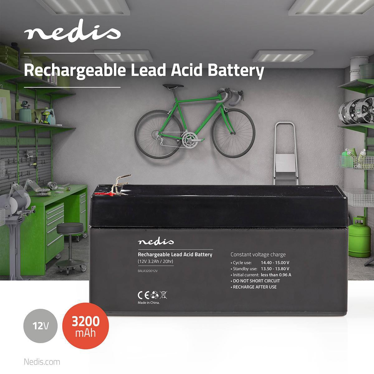 Rechargeable lead acid battery | Lead-acid | Rechargeable | 12 V| 3200 mAh