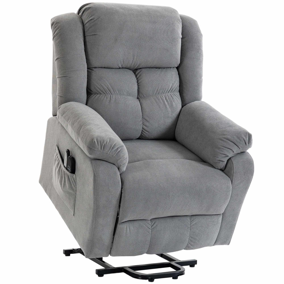 Recliner Chair with Massage, Lift Assist, and USB Ports, Light Grey
