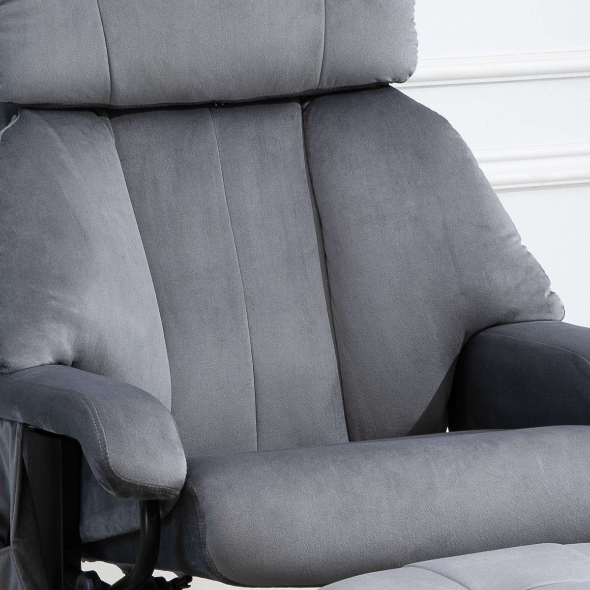 Recliner Chair with Ottoman, Swivel Massage Chair, Grey Velvet