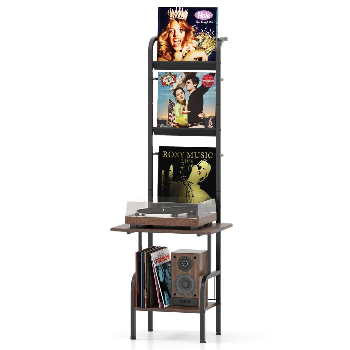 Record Player Stand, 5-Tier Vinyl Display Shelf