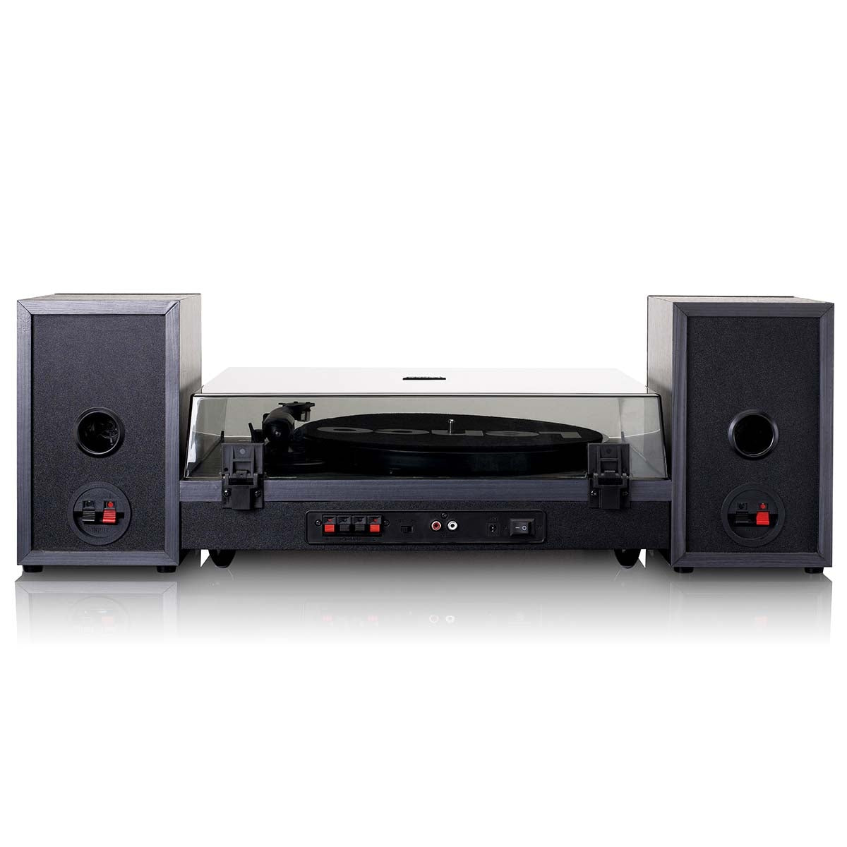 Record player with Bluetooth® and two external speakers black