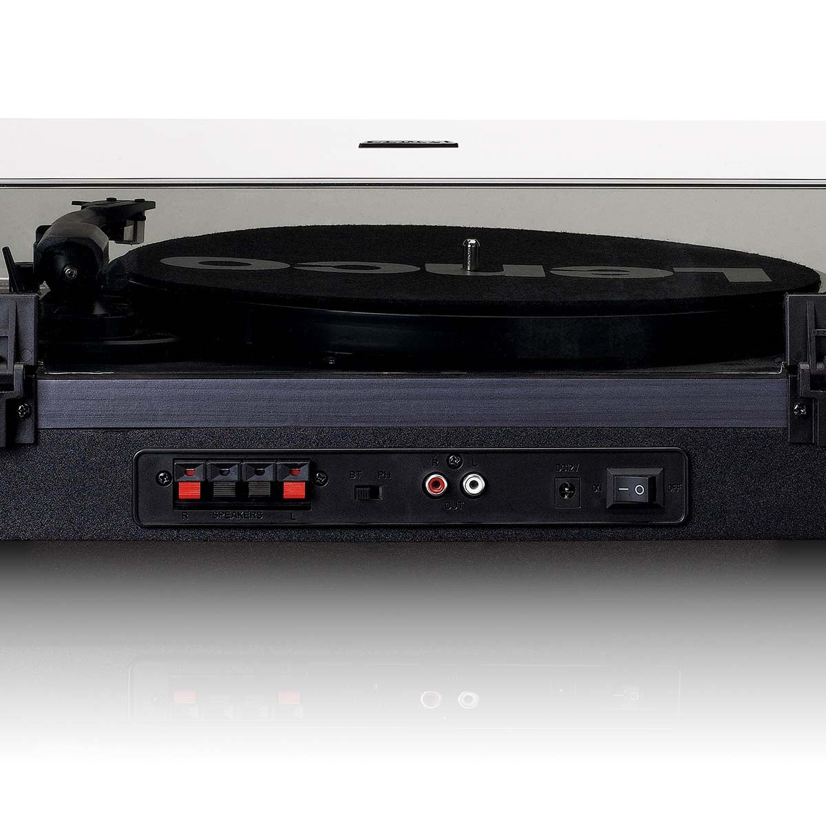 Record player with Bluetooth® and two external speakers black