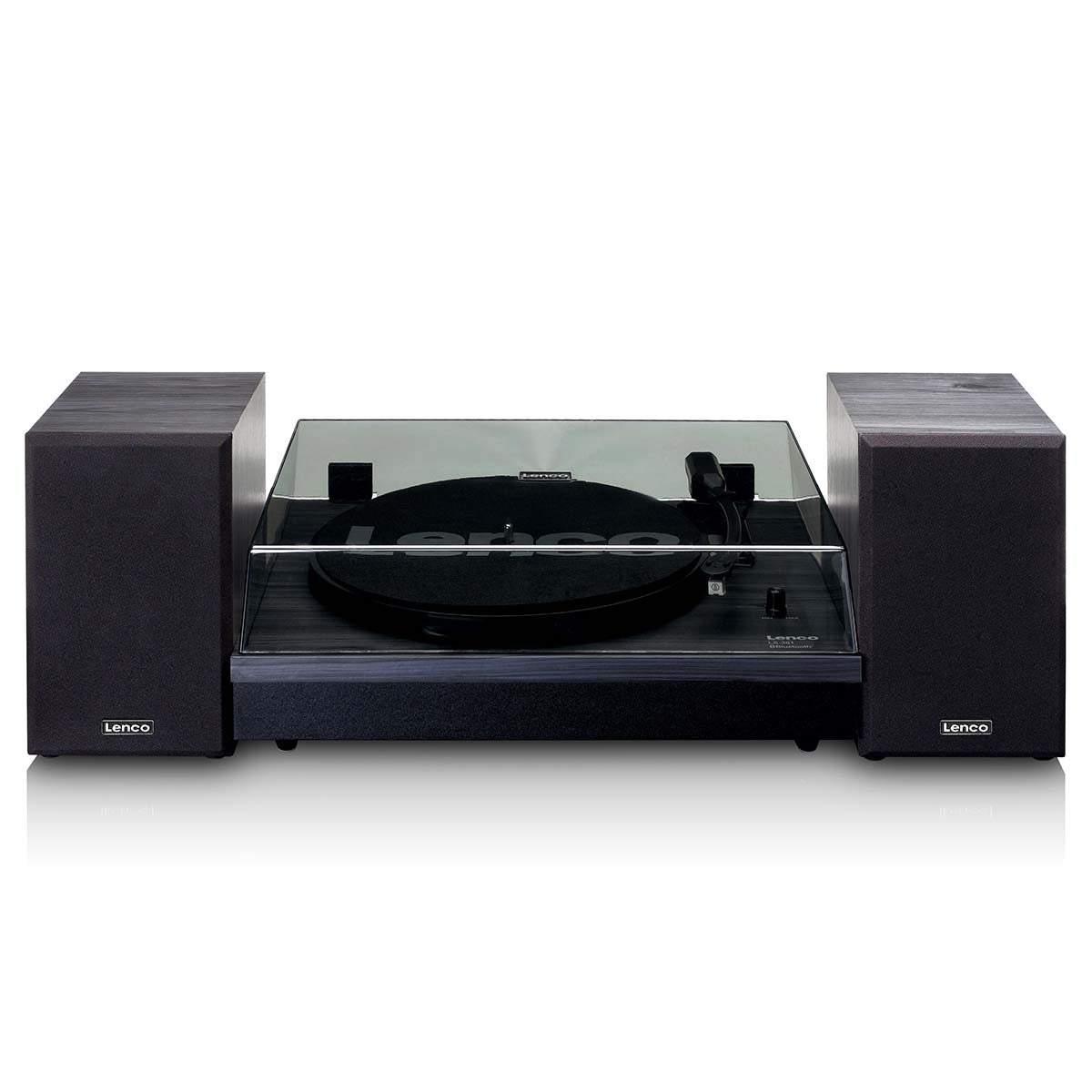Record player with Bluetooth® and two external speakers black