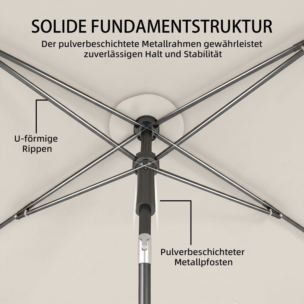 Rectangular Balcony Umbrella, Water-Repellent, 183x122 cm