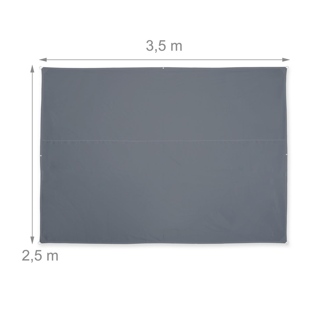 Rectangular Grey Shade Sail, UV Protection, Water-Repellent