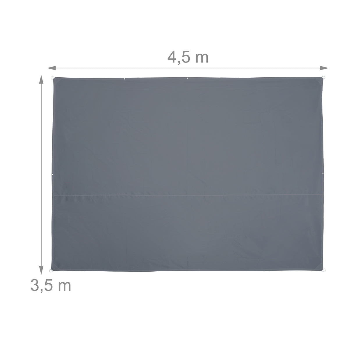 Rectangular Grey Shade Sail, UV Protection, Water-Repellent