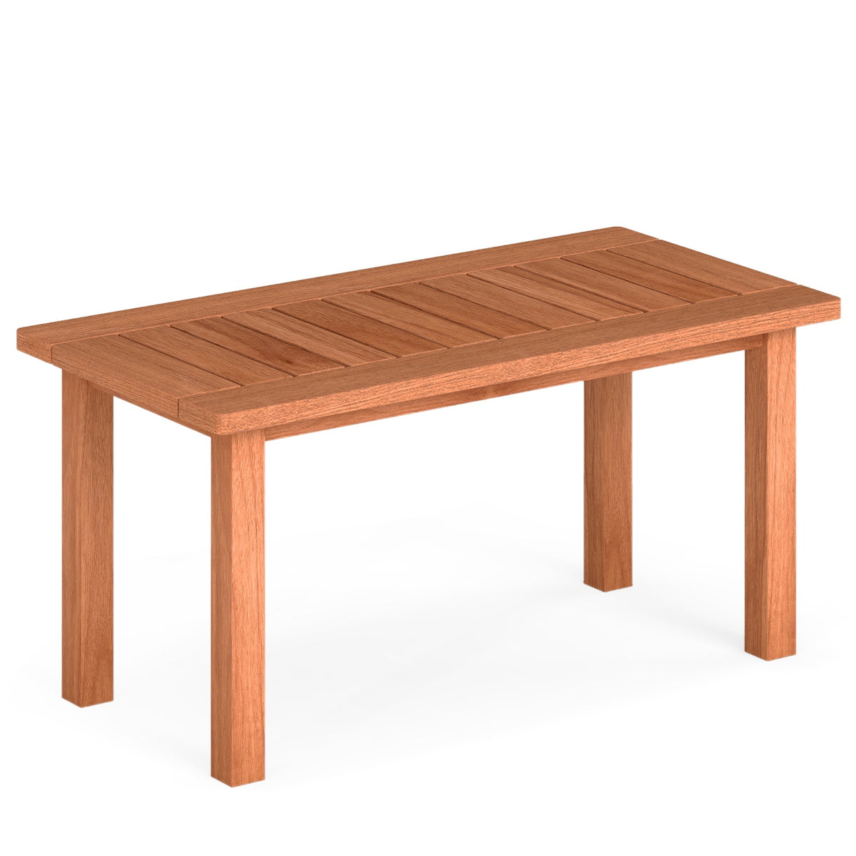 Rectangular Wooden Coffee Table with Slatted Top, 90x45x43.5cm