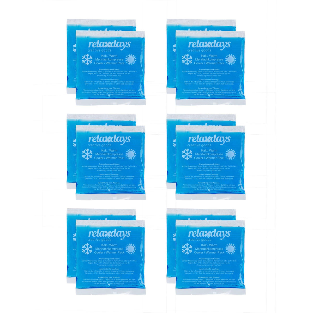Rectangular cooling lamps in a set of 12