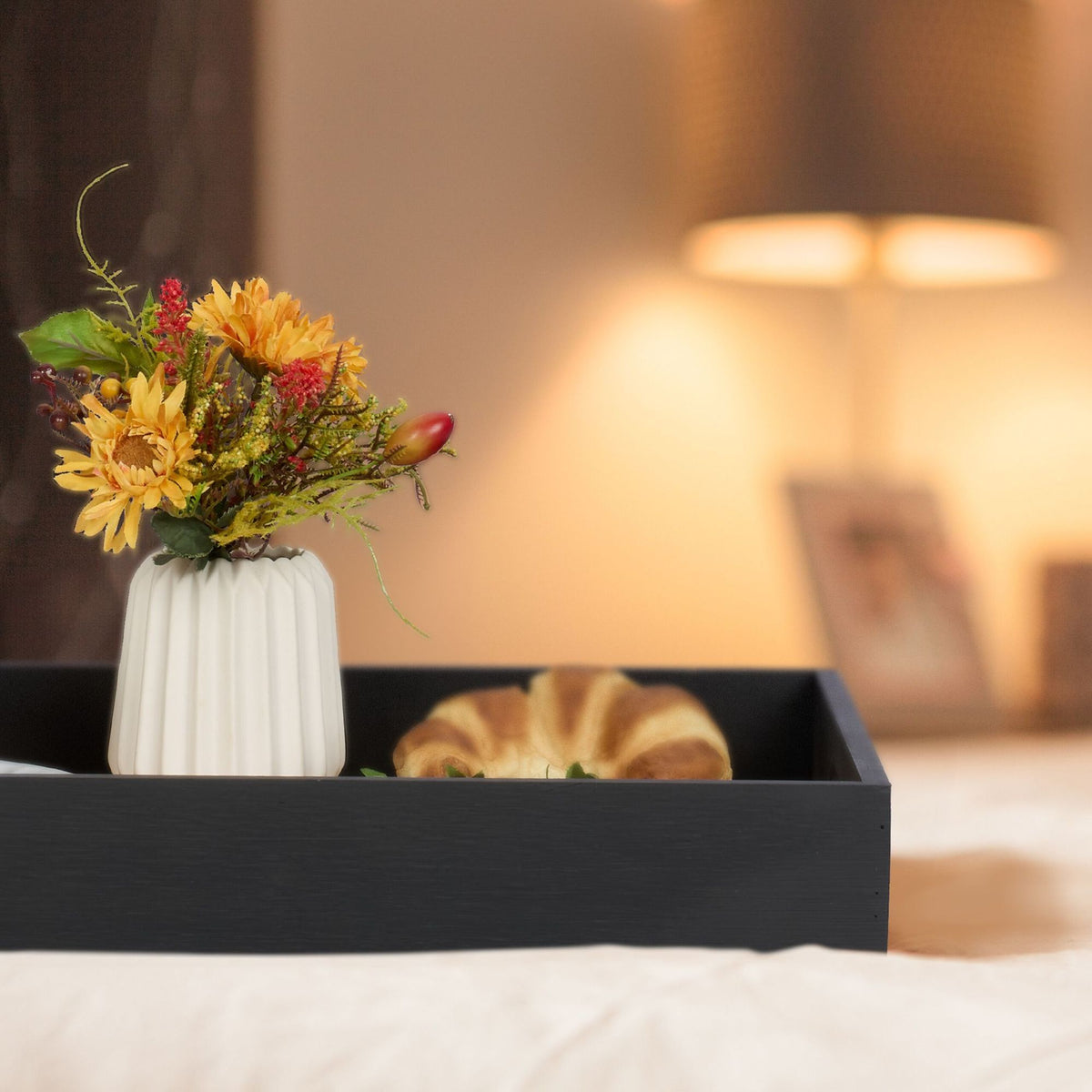 Rectangular tray in bamboo