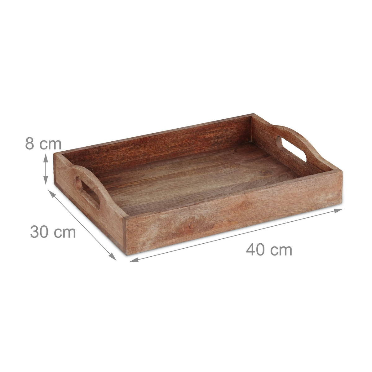 Rectangular tray in mango wood