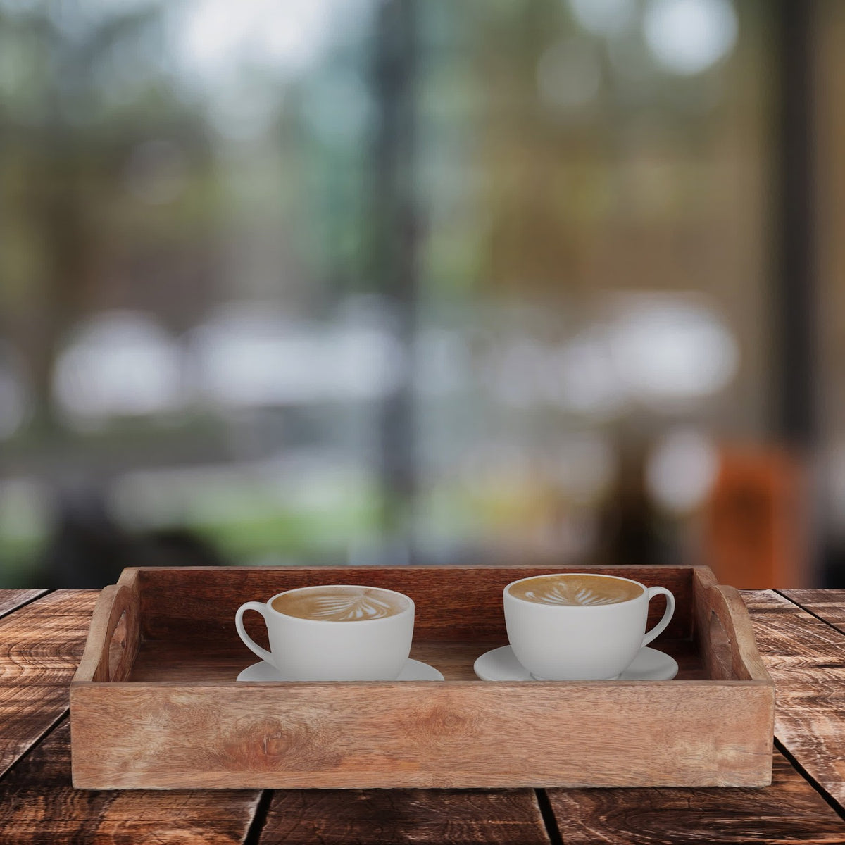 Rectangular tray in mango wood