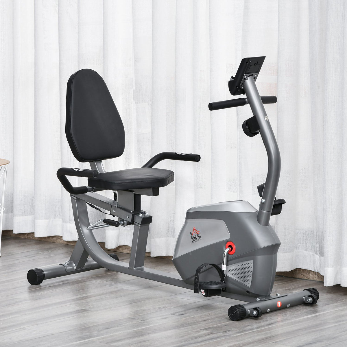 Recumbent Ergometer With Lcd Display, 8 Levels Of Adjustable Magnetic Resistance, User Weight Up To 110 Kg, Metal Abs, 136X62.5X38Cm