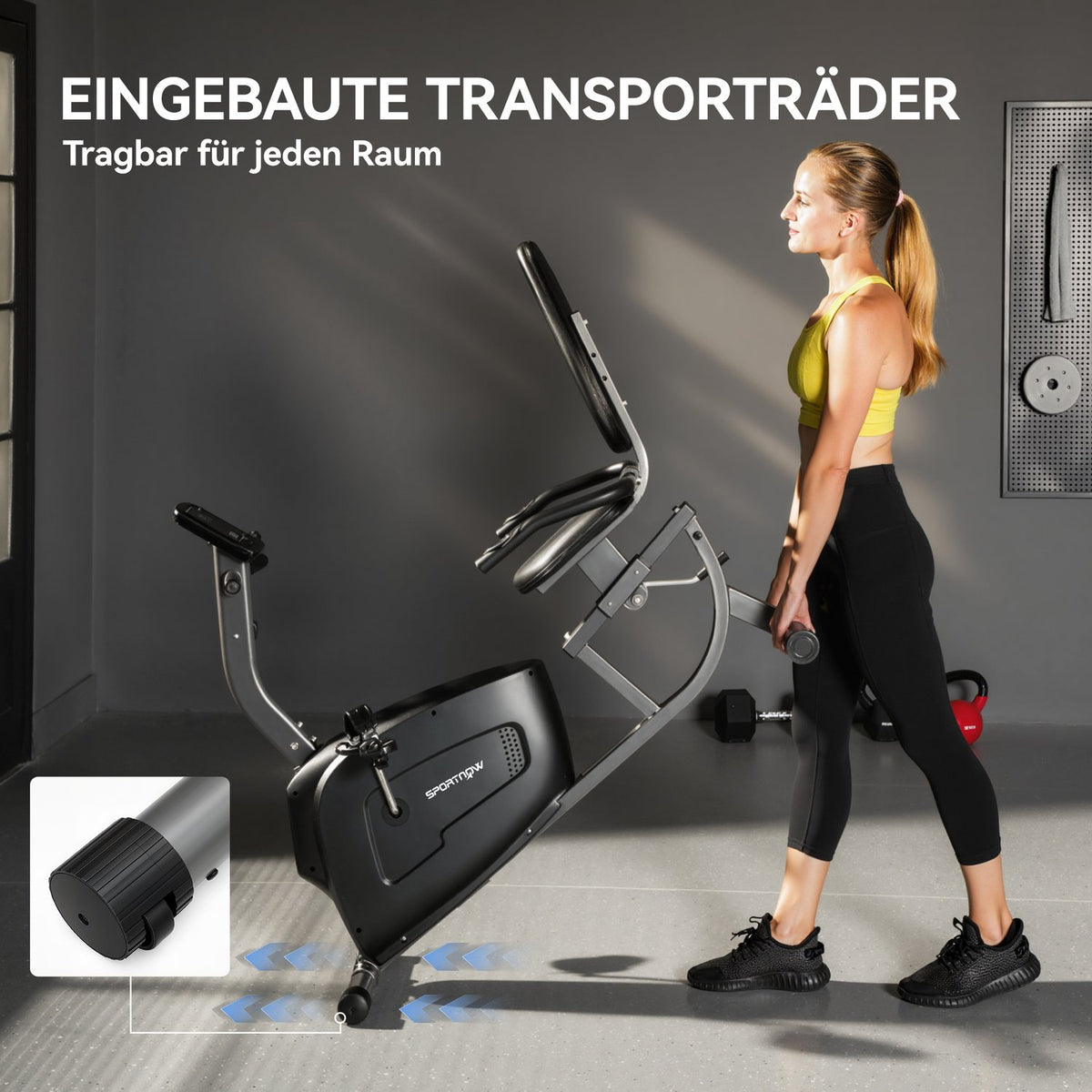 Recumbent Exercise Bike, Magnetic, 8 Resistance Levels, LCD