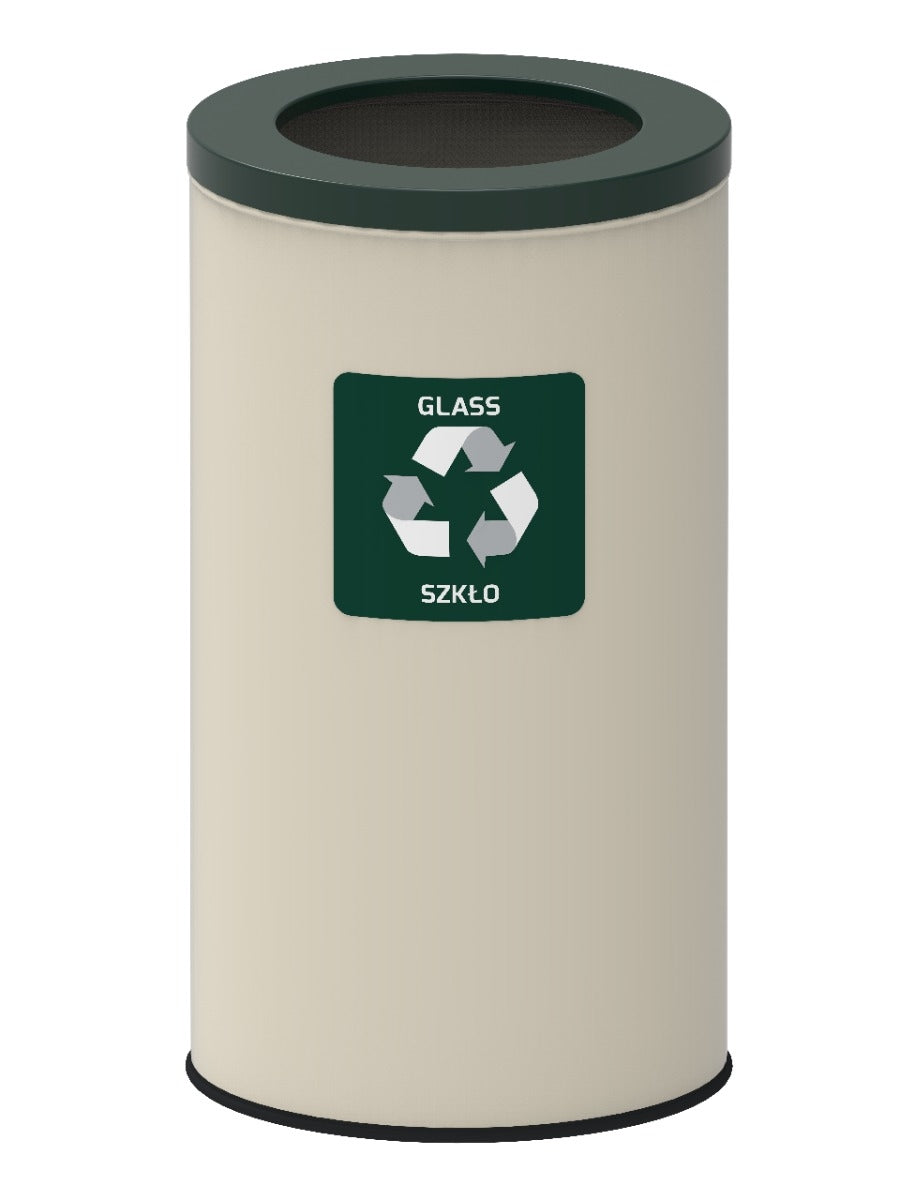 Recycling Bin 75L, White Steel, Eco-Friendly Design