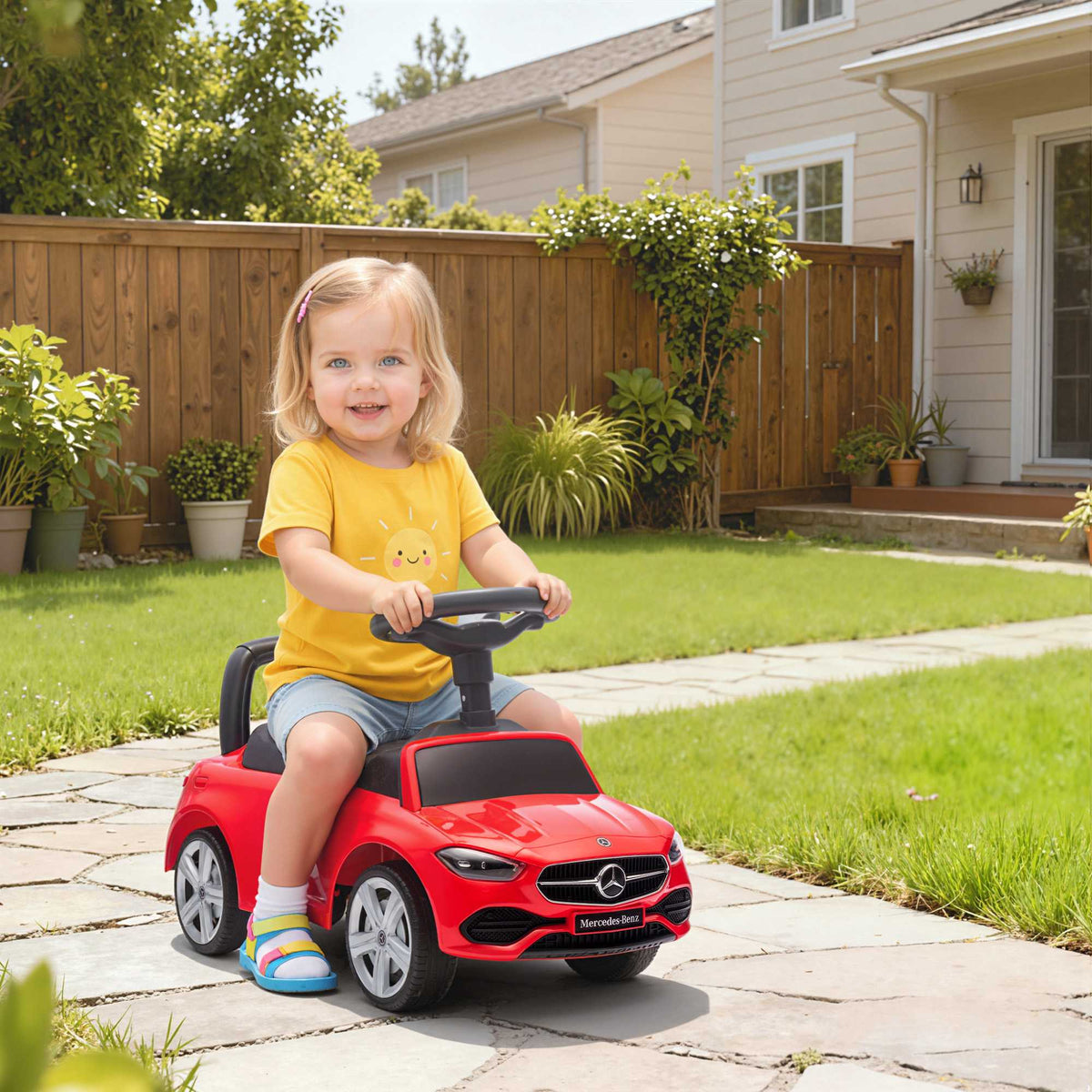 Red Ride-On Car for Kids 18-36 Months with Horn & Storage