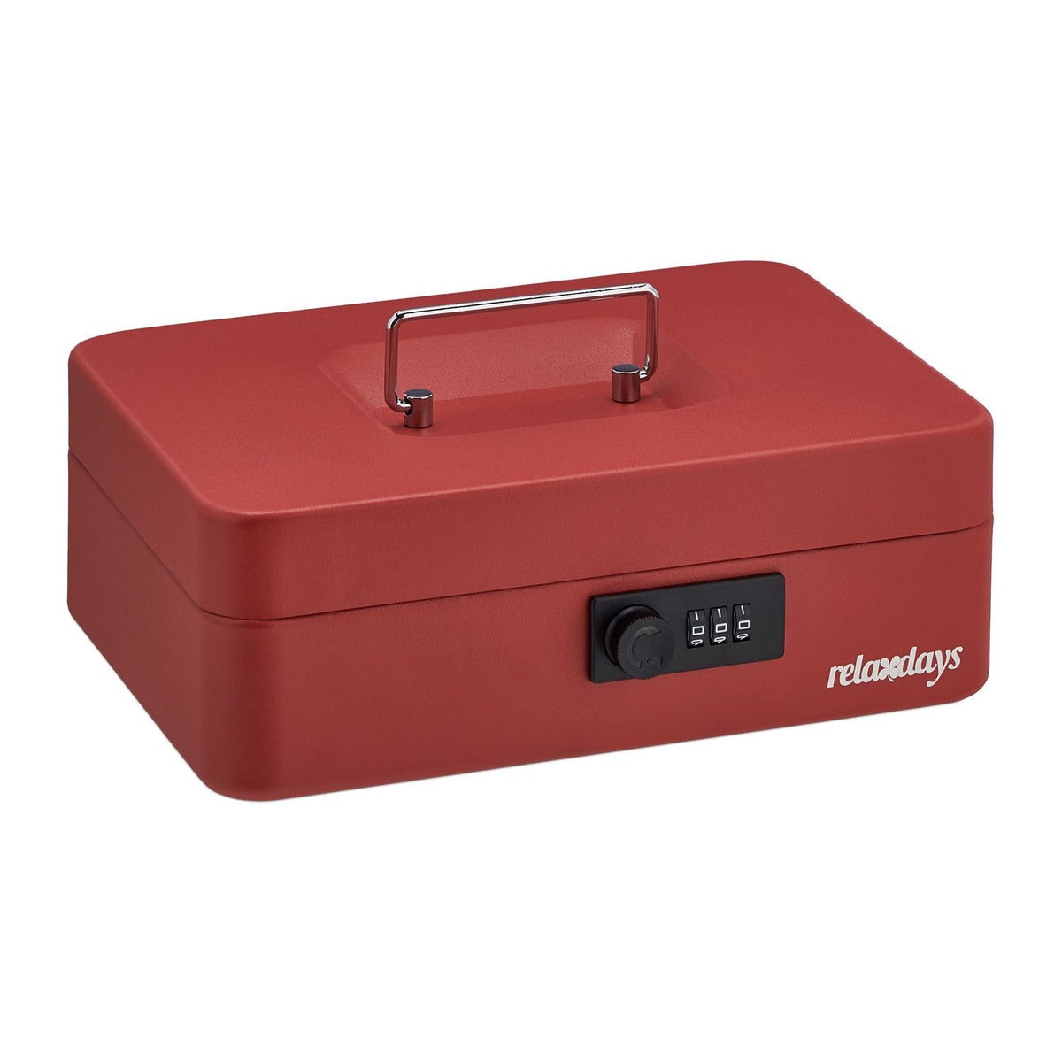 Red cash drawer with combination lock