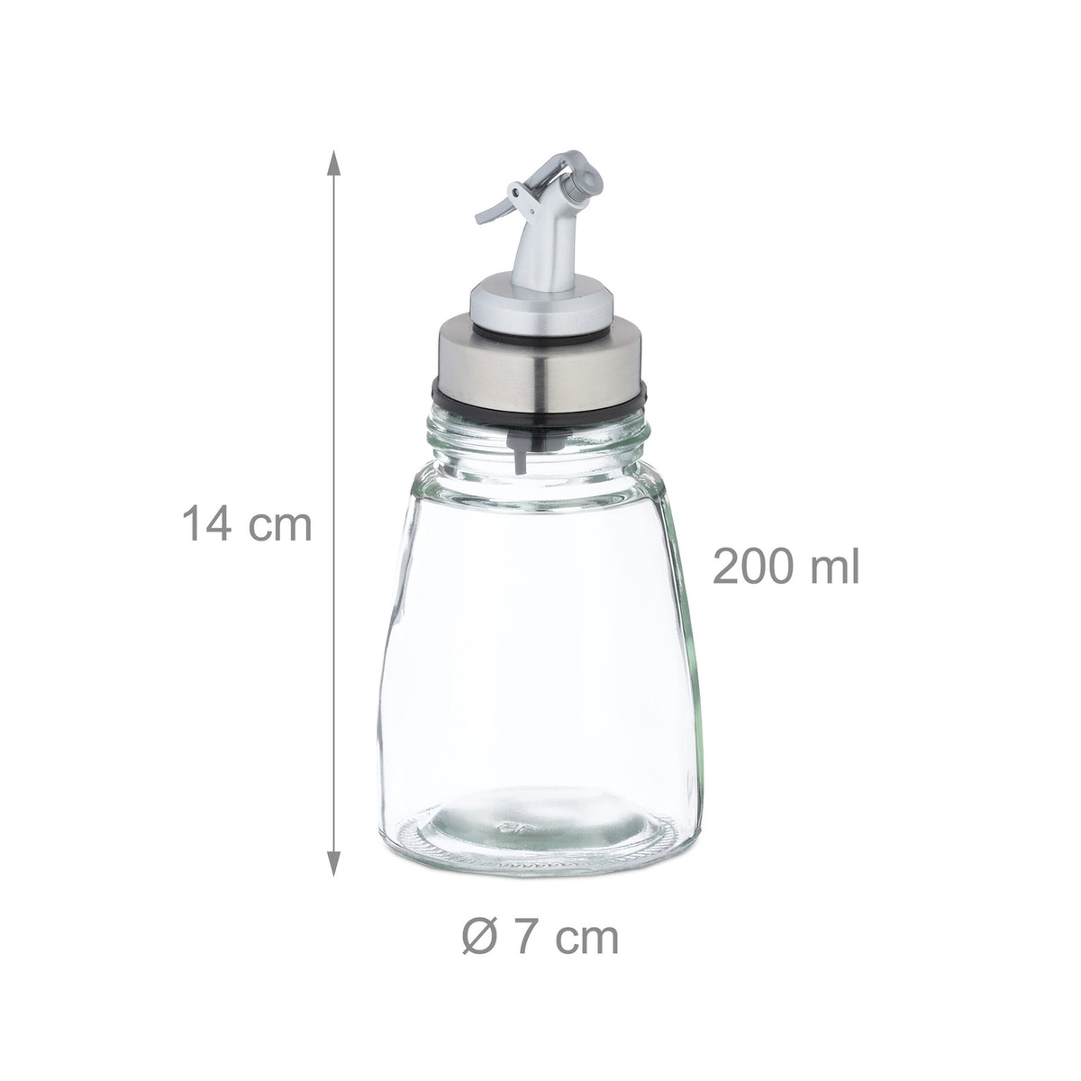 Refillable Glass Oil Bottles Set with Metal Pourers