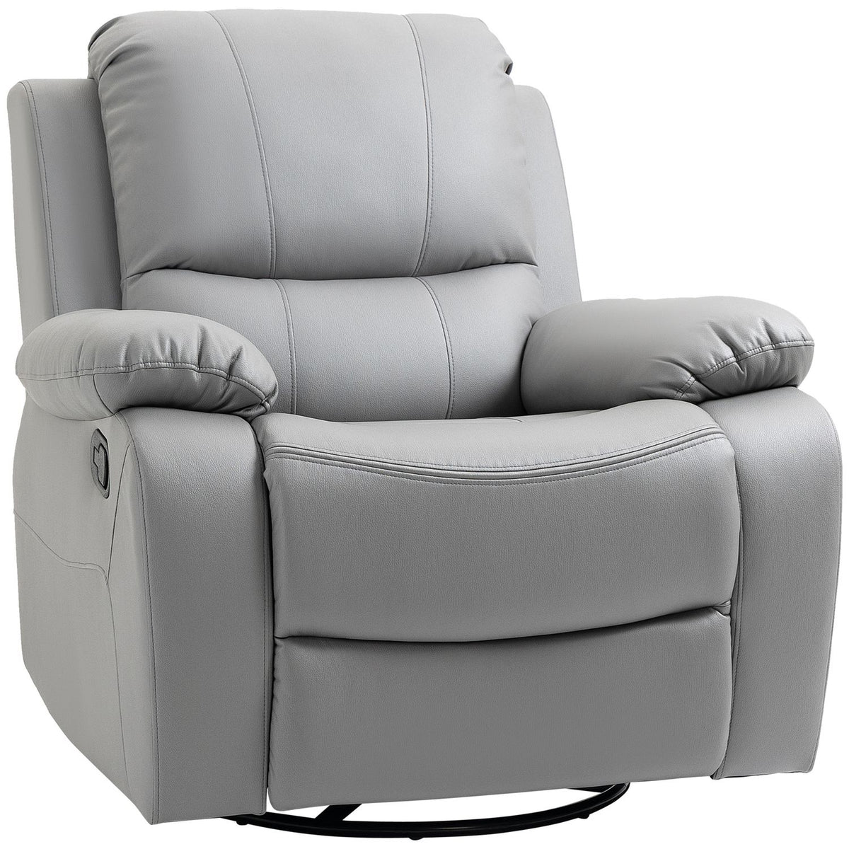 Relaxation Chair 135° Tilting, Rotating Tv Chair With Footrest, Polyester, Gray, Up To 150 Kg, 72X71X60Cm