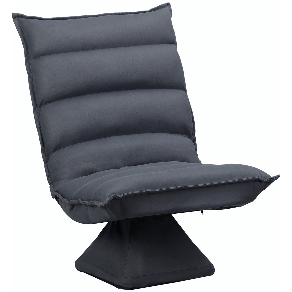 Relaxation Chair Floor Sofa Floor Chair With 360° Rotating Base, 5-Level Adjustable Backrest, Steel, Dark Gray
