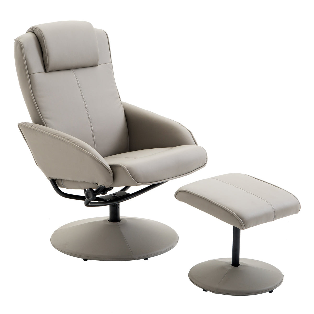 Relaxation Chair Tv Chair Armchair 360° Rotatable With Footrest Gray L78 × W71 × H101 Cm