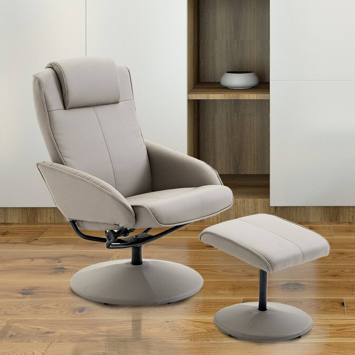 Relaxation Chair Tv Chair Armchair 360° Rotatable With Footrest Gray L78 × W71 × H101 Cm