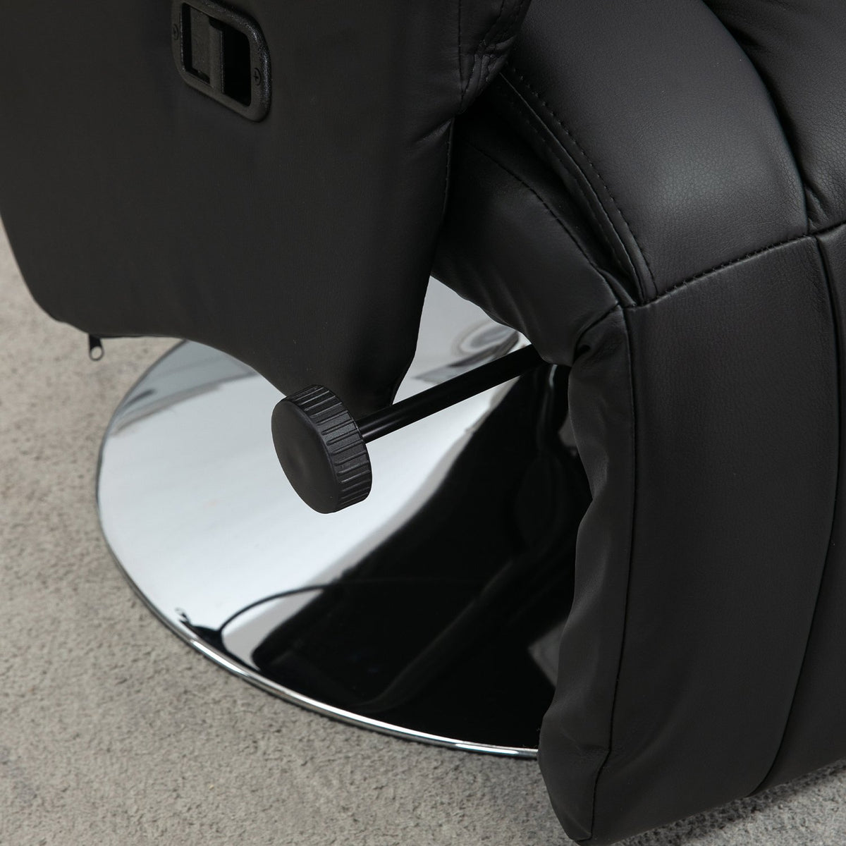 Relaxation Chair Tv Chair Manually Adjustable Backrest Footrest Non-Slip Up To 150Kg Artificial Leather Black