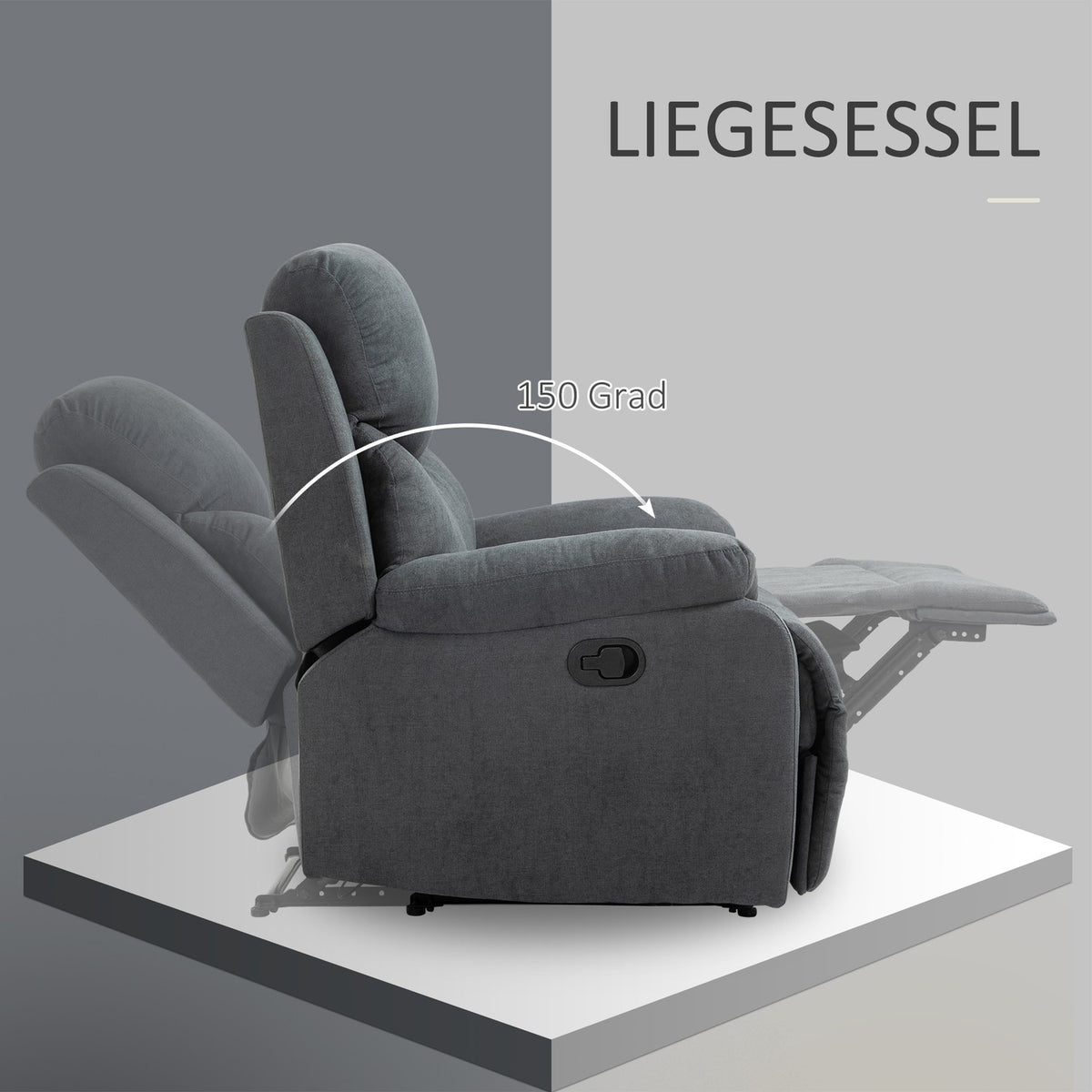 Relaxation Chair, Tv Chair With Reclining Function, Reclining Chair In Linen Look, Up To 150 Kg, Tv Chair