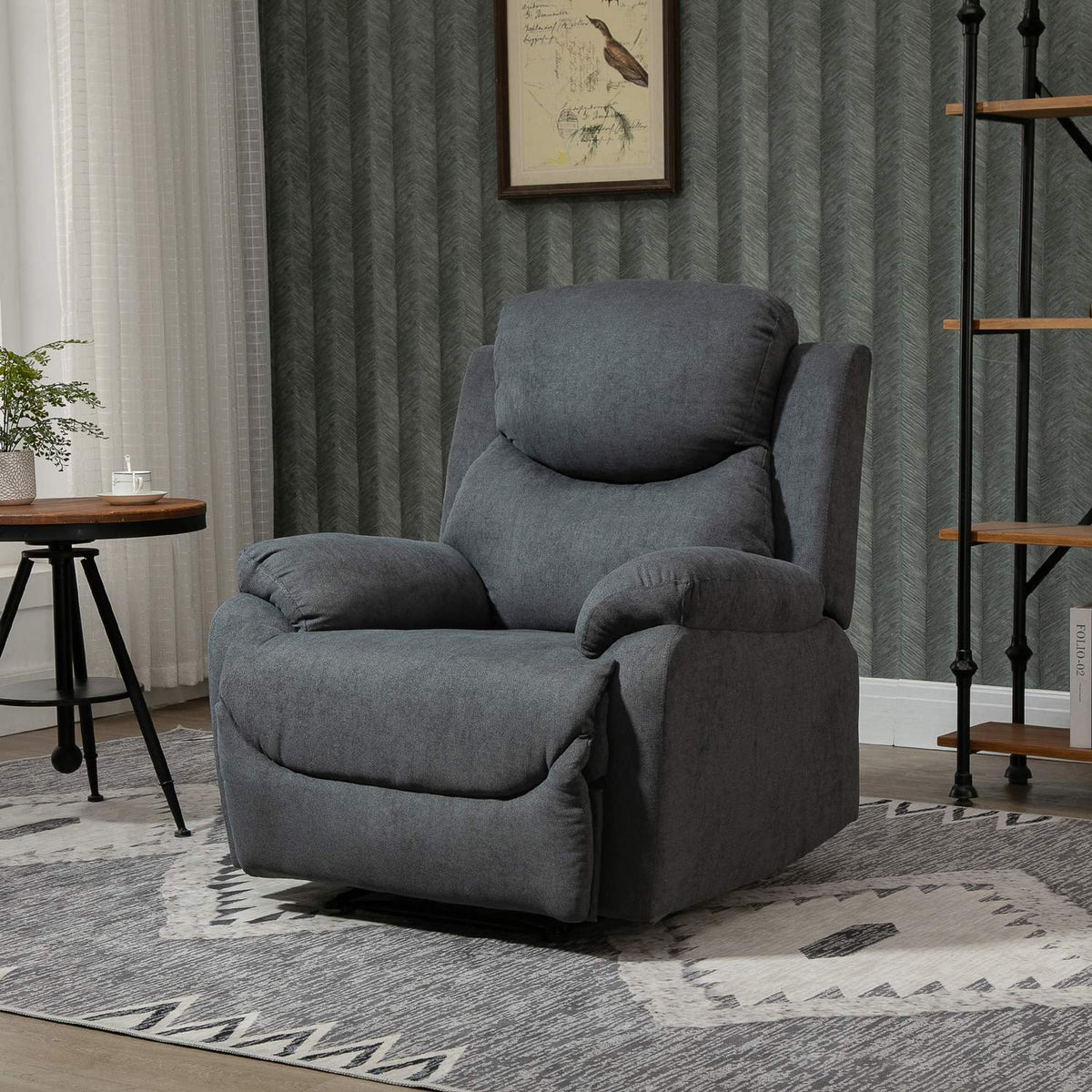 Relaxation Chair, Tv Chair With Reclining Function, Reclining Chair In Linen Look, Up To 150 Kg, Tv Chair