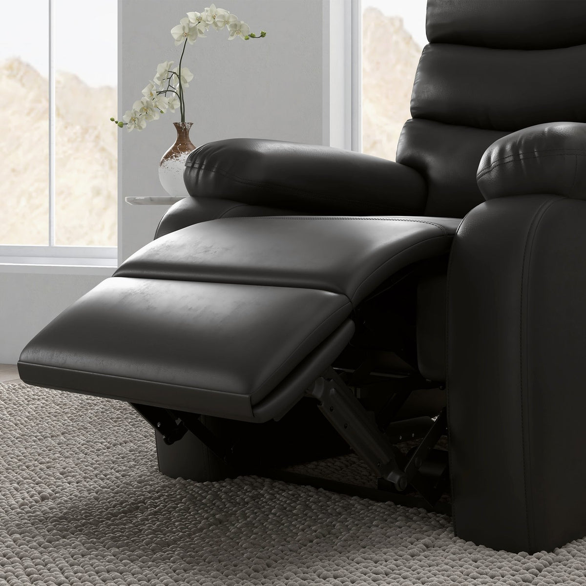 Relaxation Chair, Tv Chair With Reclining Function, Reclining Chair, Tv Chair With Footrest, Recliner Chair With A Load Capacity Of Up To 125 Kg, Faux Leather, Black