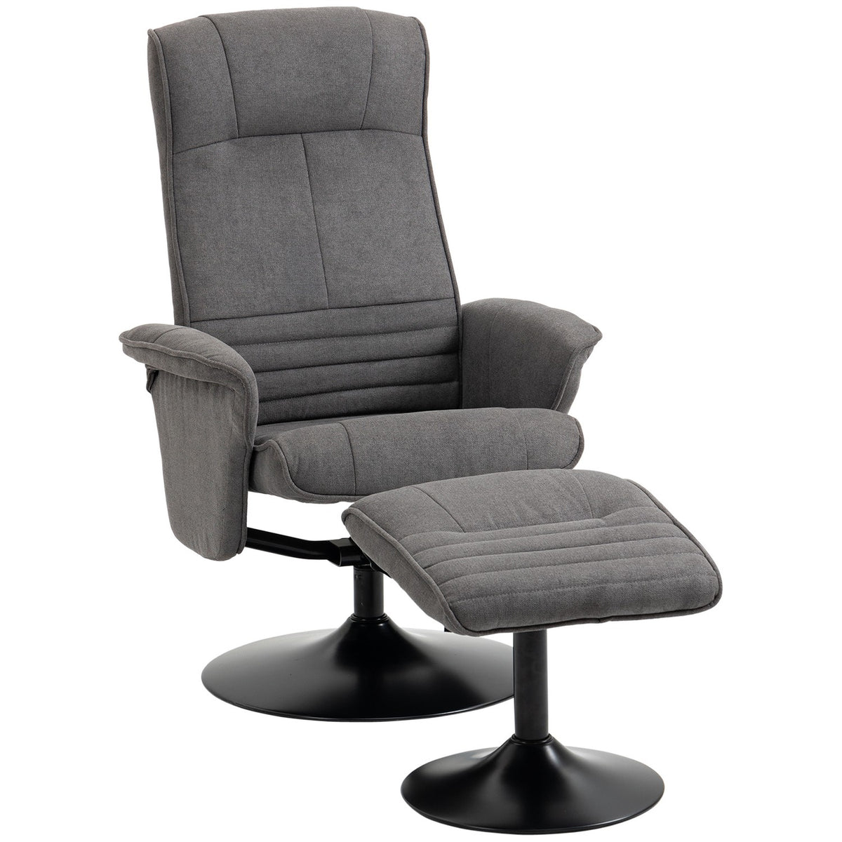 Relaxation Chair With Footstool 360° Rotating Tv Chair Adjustable Backrest Armchair With Stool Foam Dark Gray 69 X 71 X 104 Cm