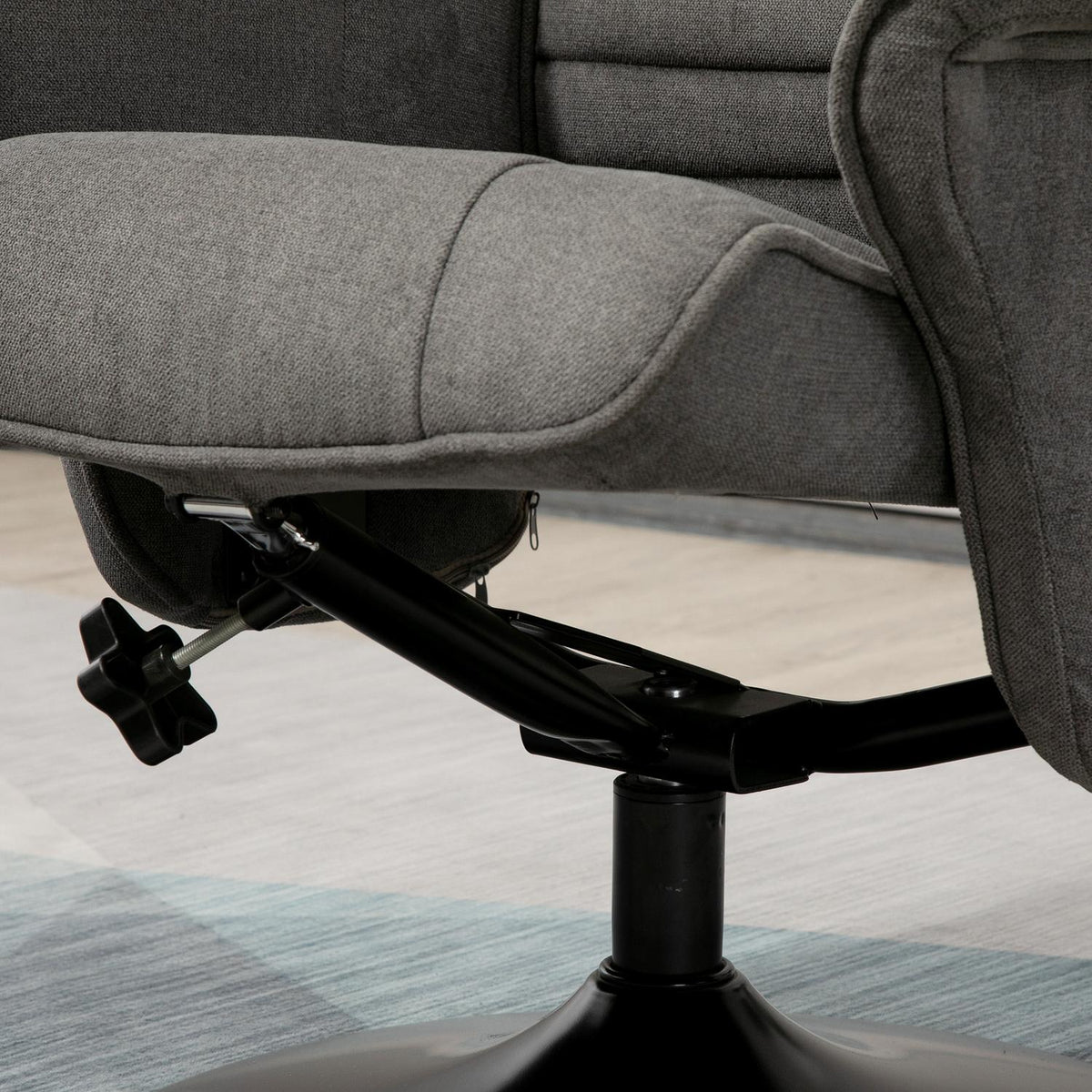 Relaxation Chair With Footstool 360° Rotating Tv Chair Adjustable Backrest Armchair With Stool Foam Dark Gray 69 X 71 X 104 Cm