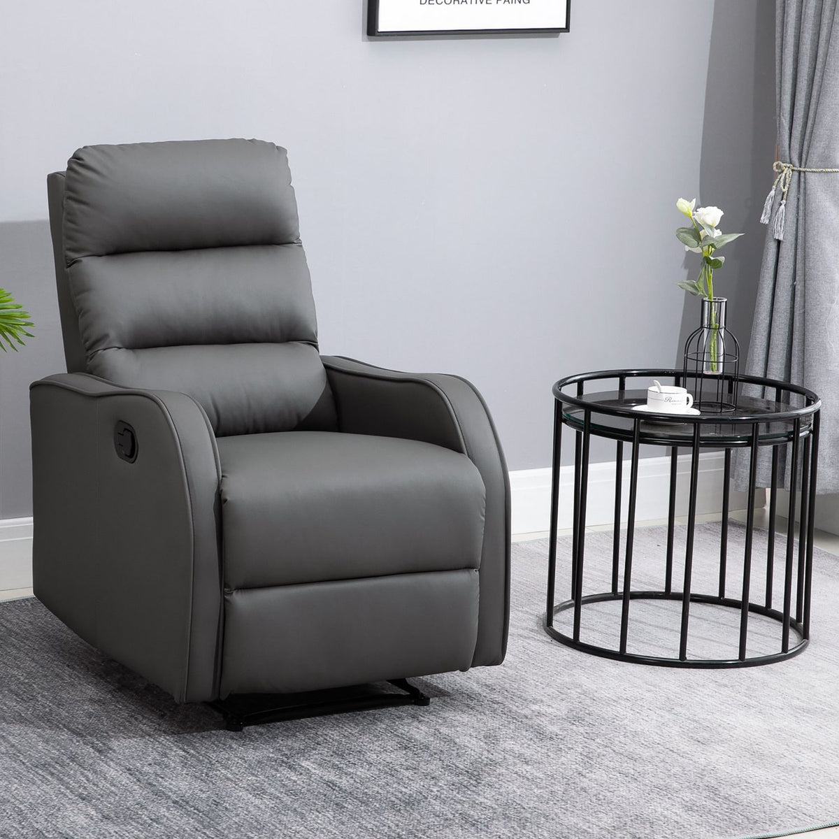 Relaxation Chair With Rocking And Reclining Function, Rotatable, Cup Holder, Microfiber Cloth