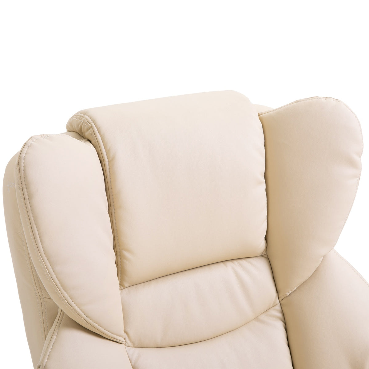 Relaxation Chair With Stool, Rotating Tv Chair With Reclining Function, Faux Leather, Cream