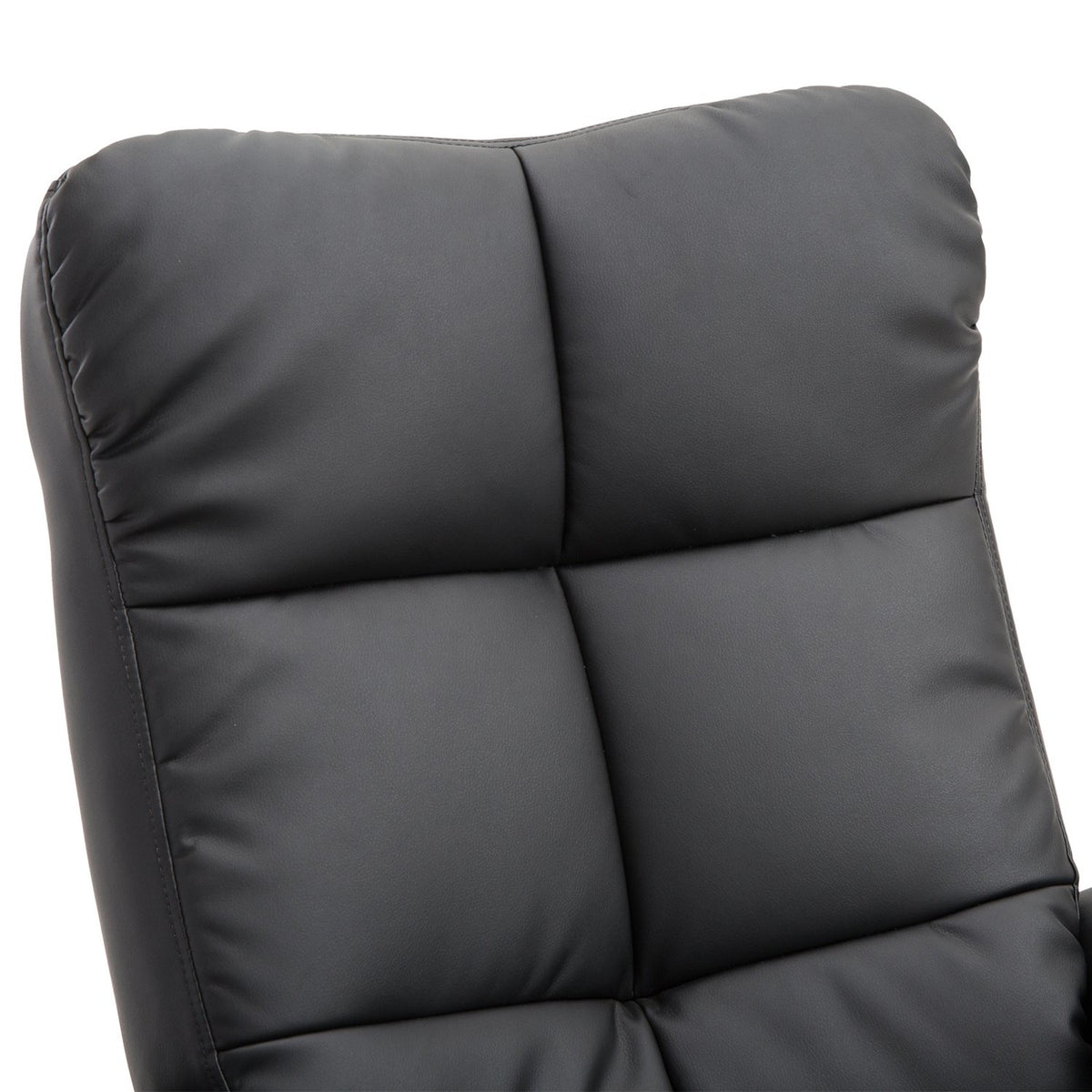 Relaxation Chair With Stool Tv Chair With Reclining Function, 360° Rotatable, Pu, Wooden Frame, Black, 80X86X99Cm