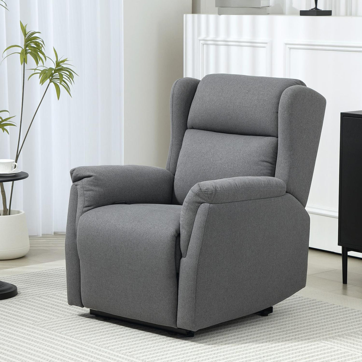 Relaxation armchair, TV armchair with reclining function, TV armchair with pocket spring core, padded recliner armchair, recliner chair can hold up to 150 kg for living room, bedroom, dark gray