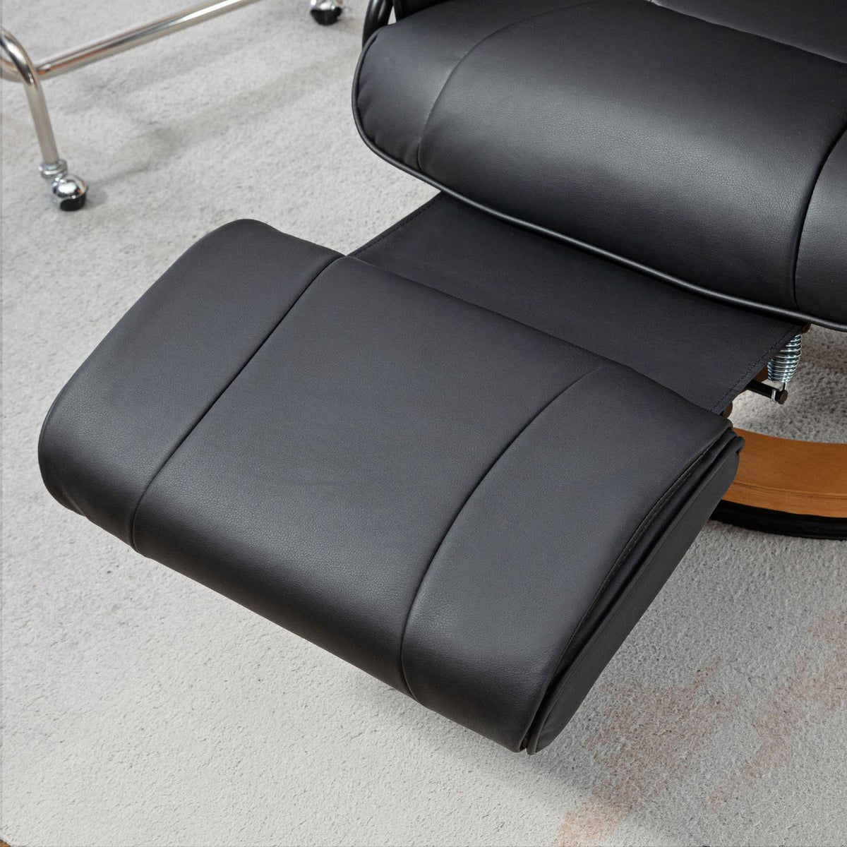 Relaxation armchair swivel TV armchair with reclining function and footrest can hold up to 150 kg, TV armchair made of faux leather in black for living room
