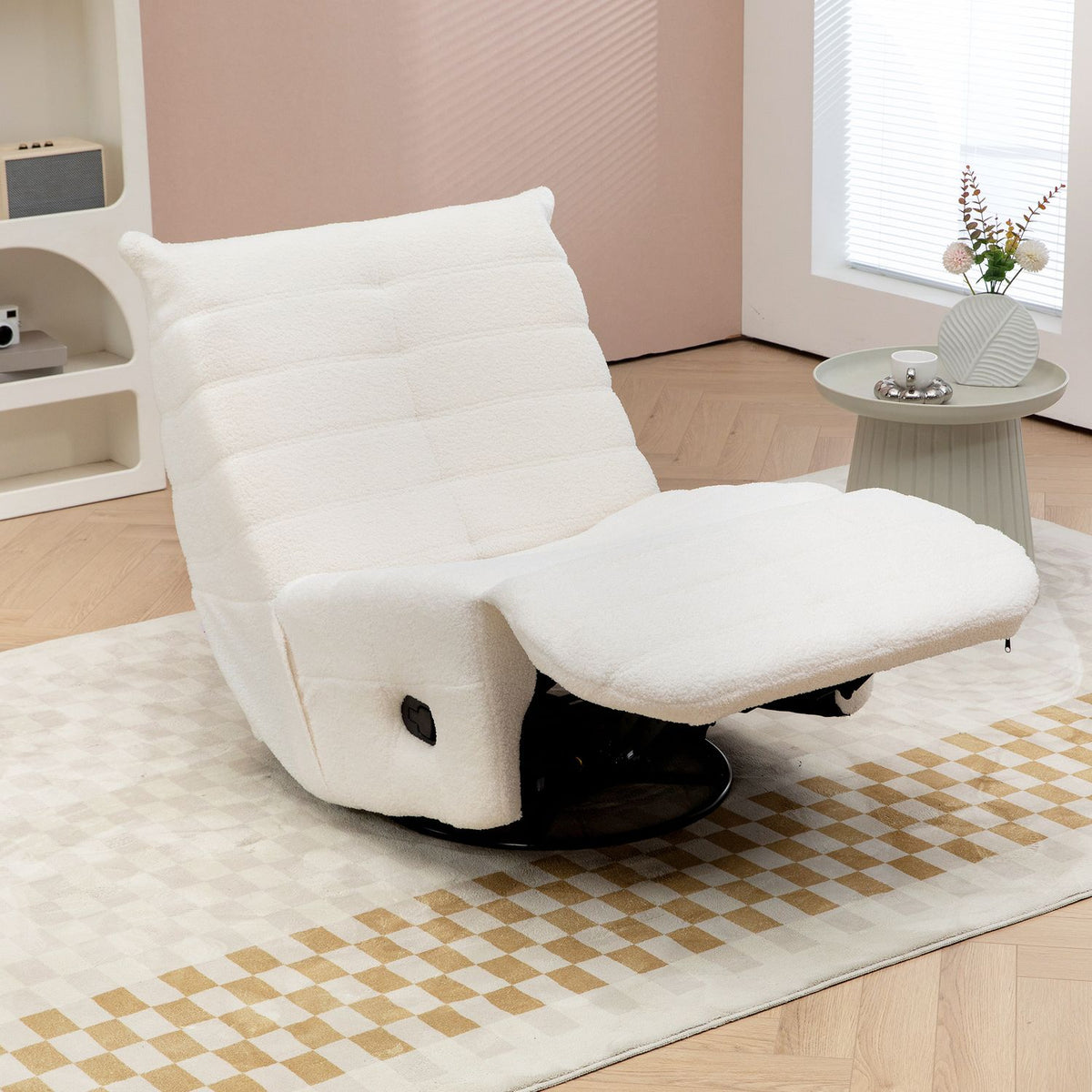Relaxation armchair swivel TV armchair with reclining function, rocking function, TV armchair with footrest, pocket spring core, side pocket