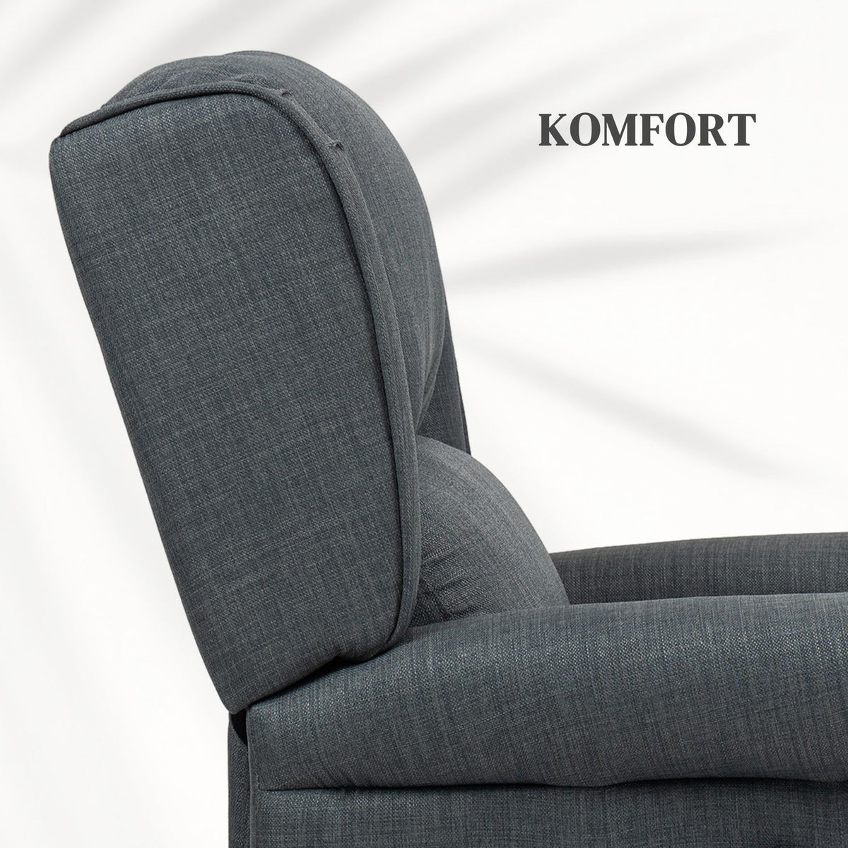 Relaxation chair TV chair with reclining function Electrically adjustable massage chair with heat function Foot part side pocket Remote control TV chair for living room Dark gray