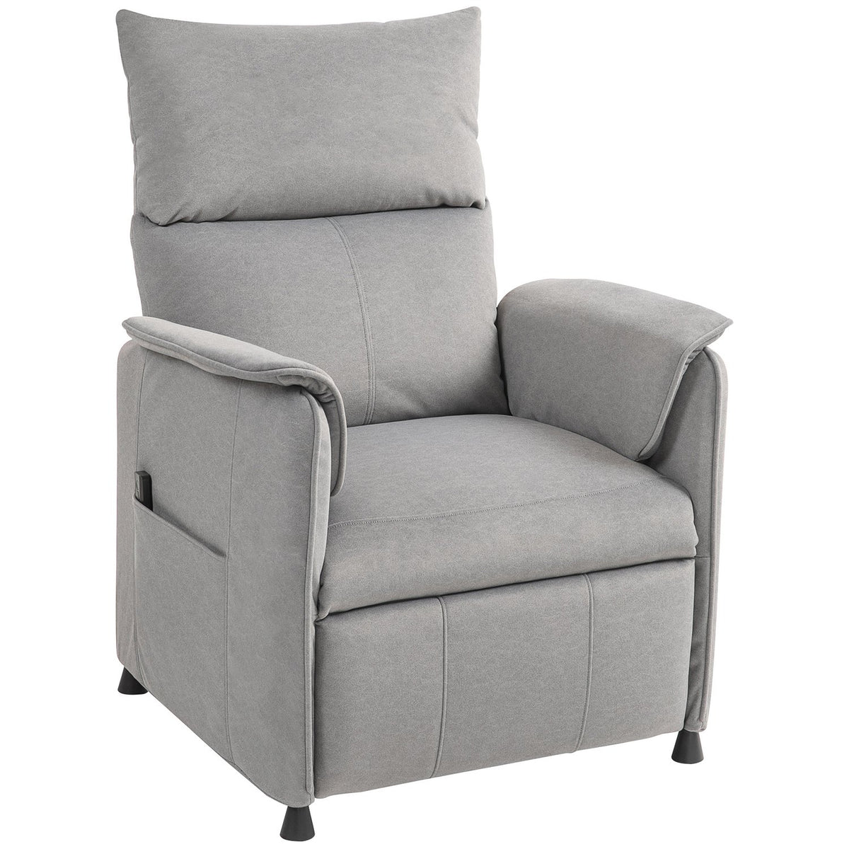 Relaxation chair electric TV chair with memory function, quieter noise, reclining function, adjustable reclining chair with pet-friendly imitation velvet, remote control gray |