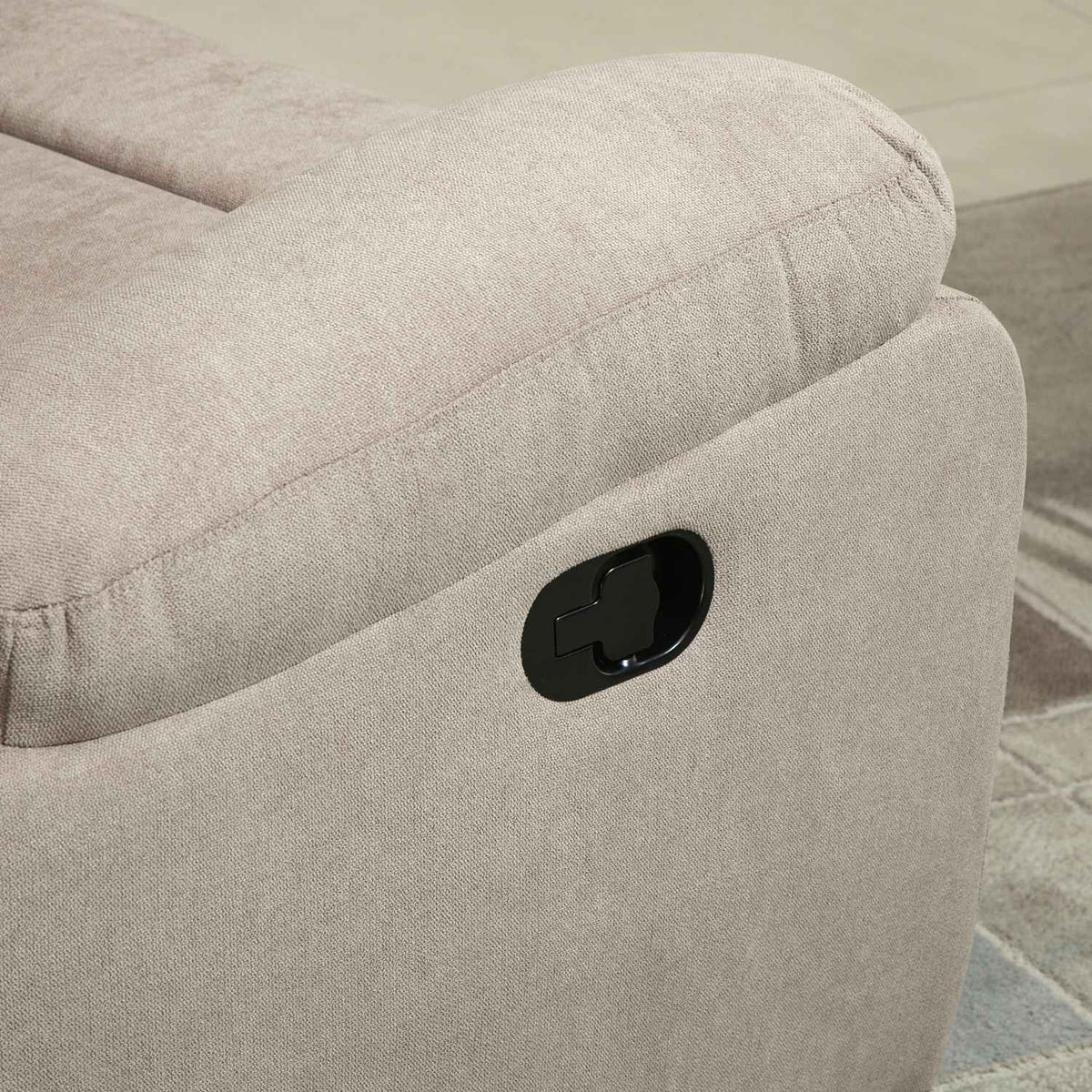 Relaxation chair single sofa lounger with 150° inclination, TV chair in linen look, beige, 97x96x105.5cm