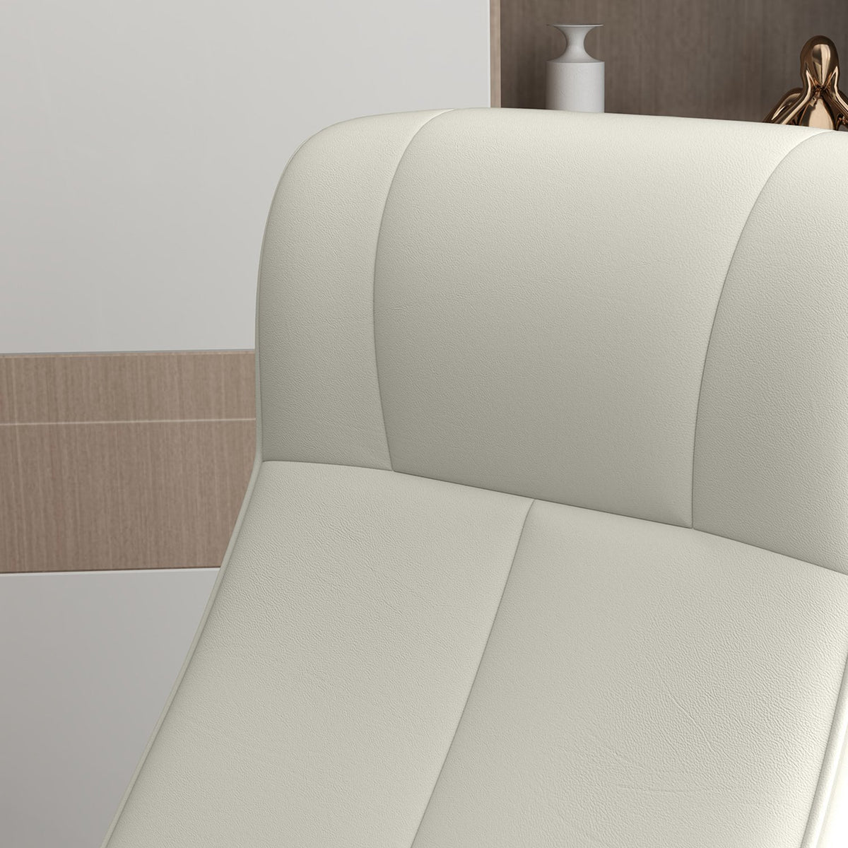 Relaxation chair with stool Rotating TV chair with reclining function, TV chair can hold up to 150 kg, reclining chair for living room, bedroom, microfiber cloth, cream white